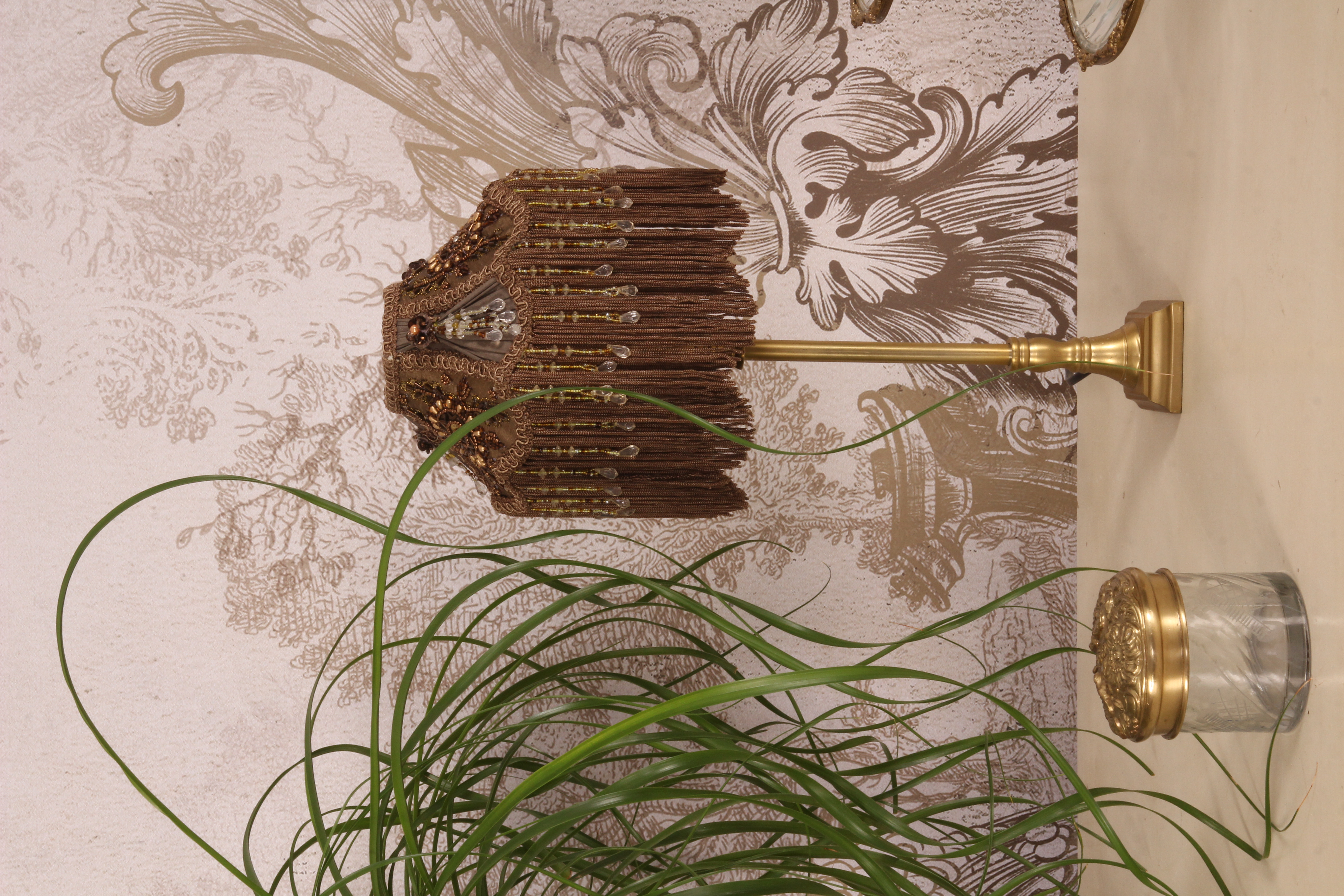 Lampenkap Victorian Dome Small 18 cm - Olijfgroen - Stof