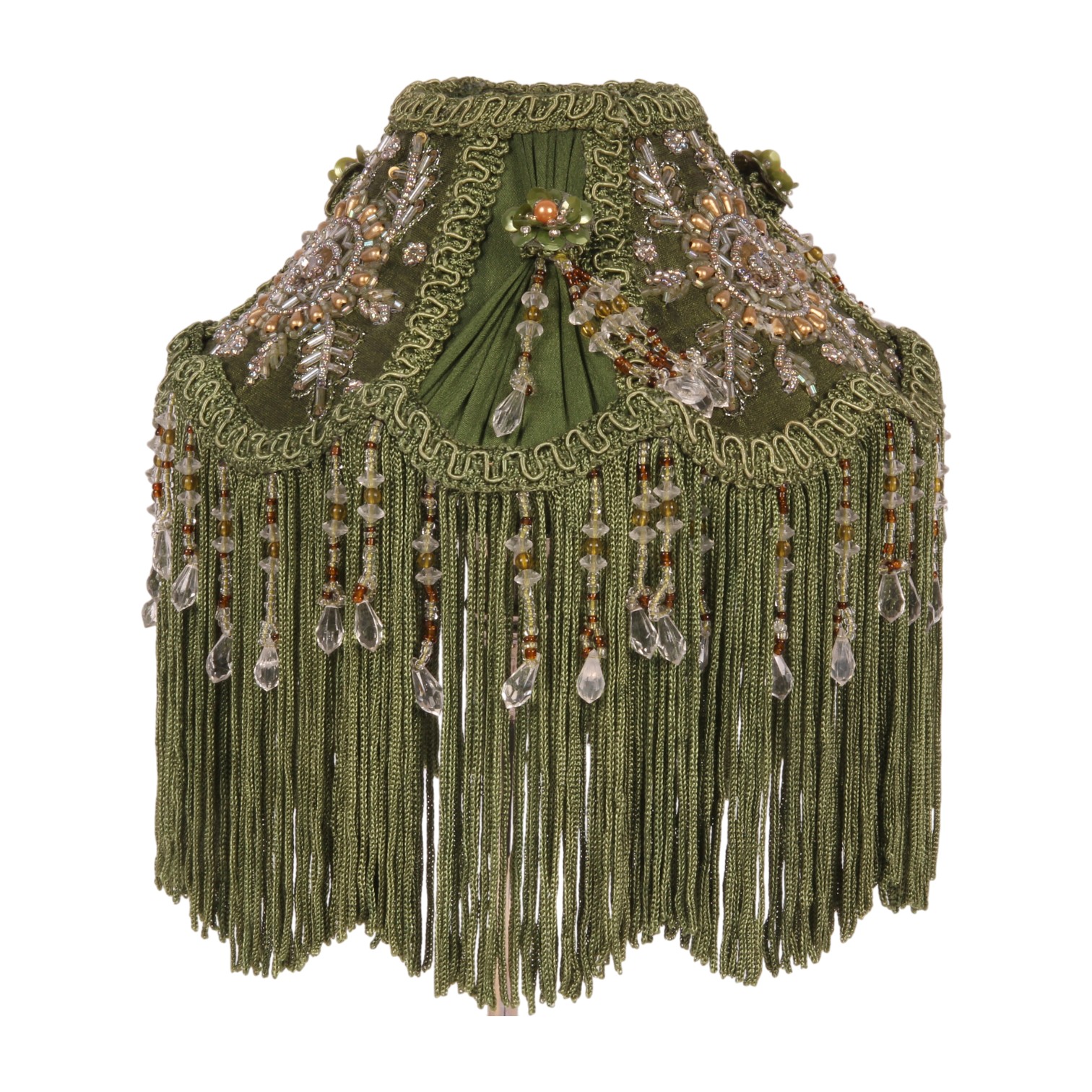 Lampshade Victorian Dome Small 18 cm - Green - Fabric