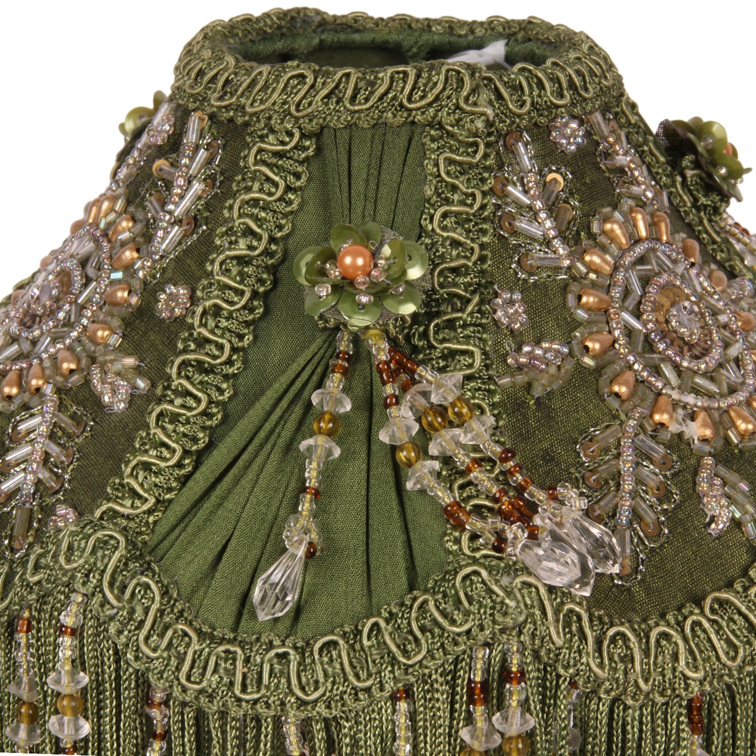 Lampshade Victorian Dome Small 18 cm - Green - Fabric