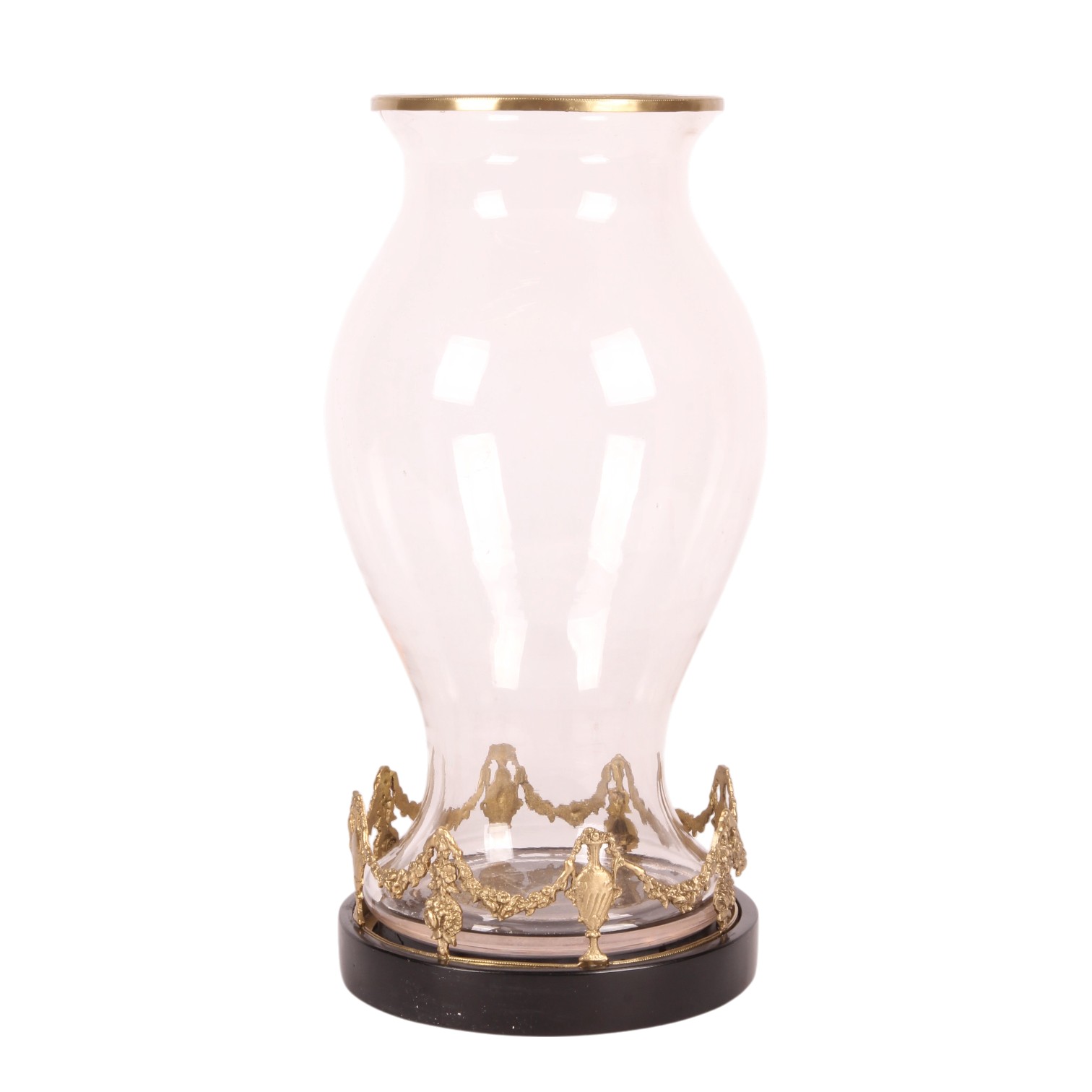 Windlicht 35 cm - Goud - Messing / Glas