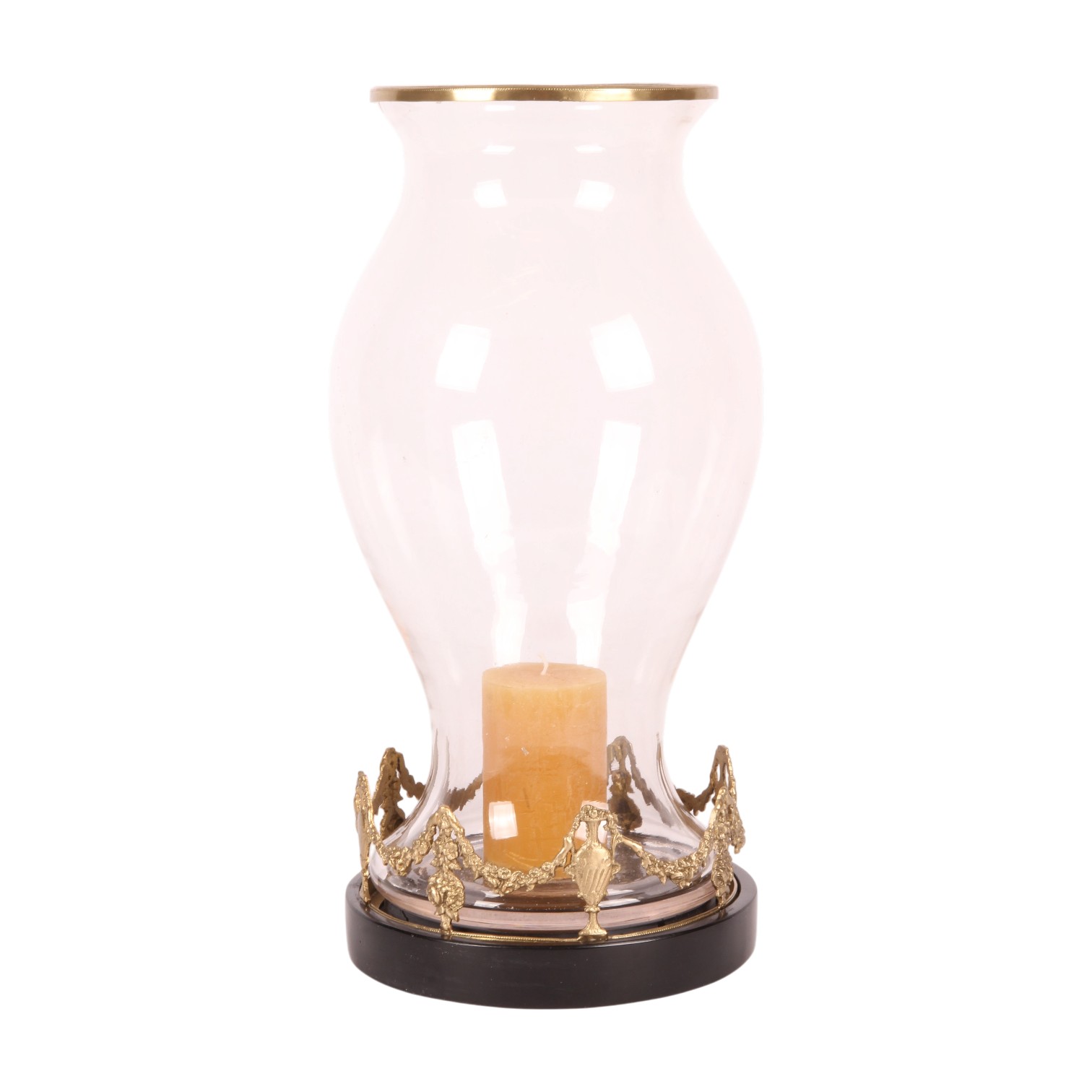 Windlicht 35 cm - Goud - Messing / Glas