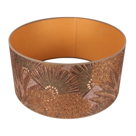 Lampenkap 40 cm - Cilinder - Groen/Goud - Stof