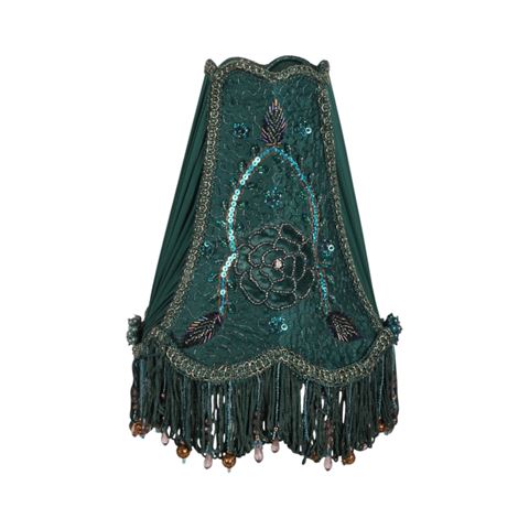 Lampshade Victorian Dome Taper 18 cm - Turquoise - Fabric