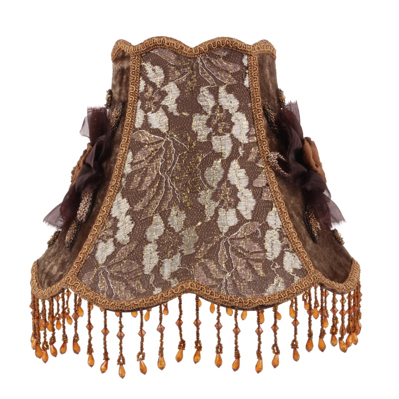 Lampshade Victorian 29 cm - Brown - Fabric