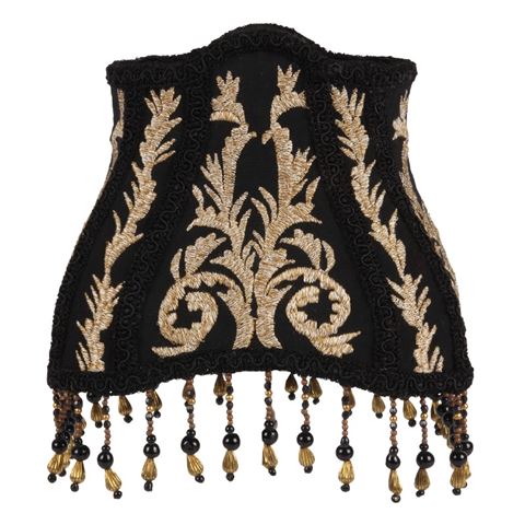 Lampshade Victorian Rectangle Small 20 cm - Black - Fabric