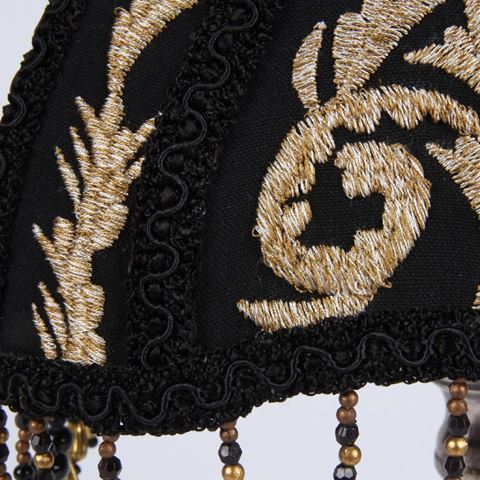 Lampshade Victorian Rectangle Small 20 cm - Black - Fabric