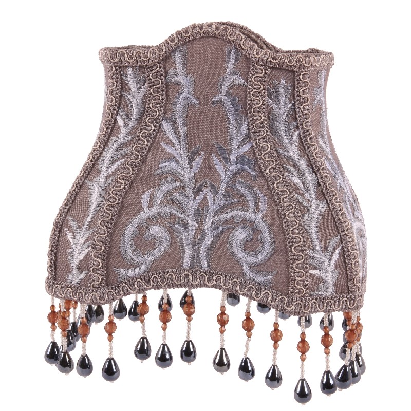 Lampenkap 20 cm - Barok - Grijs - Stof