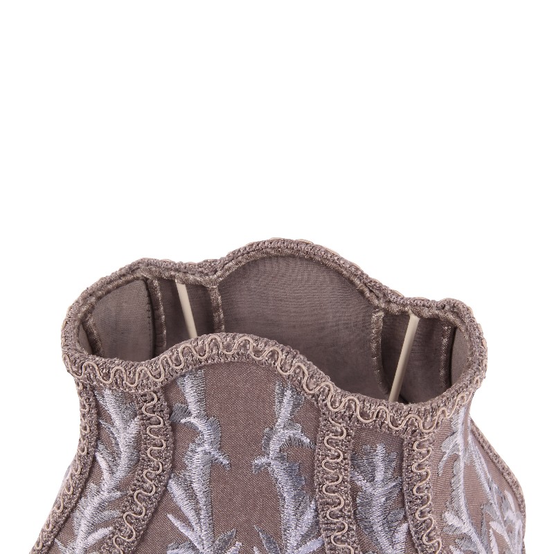 Lampenkap 20 cm - Barok - Grijs - Stof