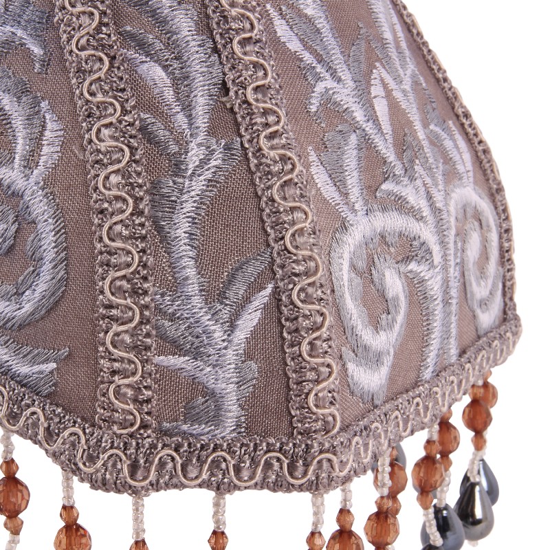 Lampenkap 20 cm - Barok - Grijs - Stof