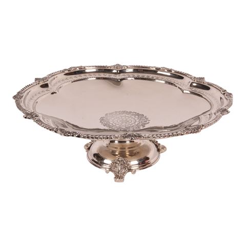 Schaal op Voet 45 cm - Zilver - Koper