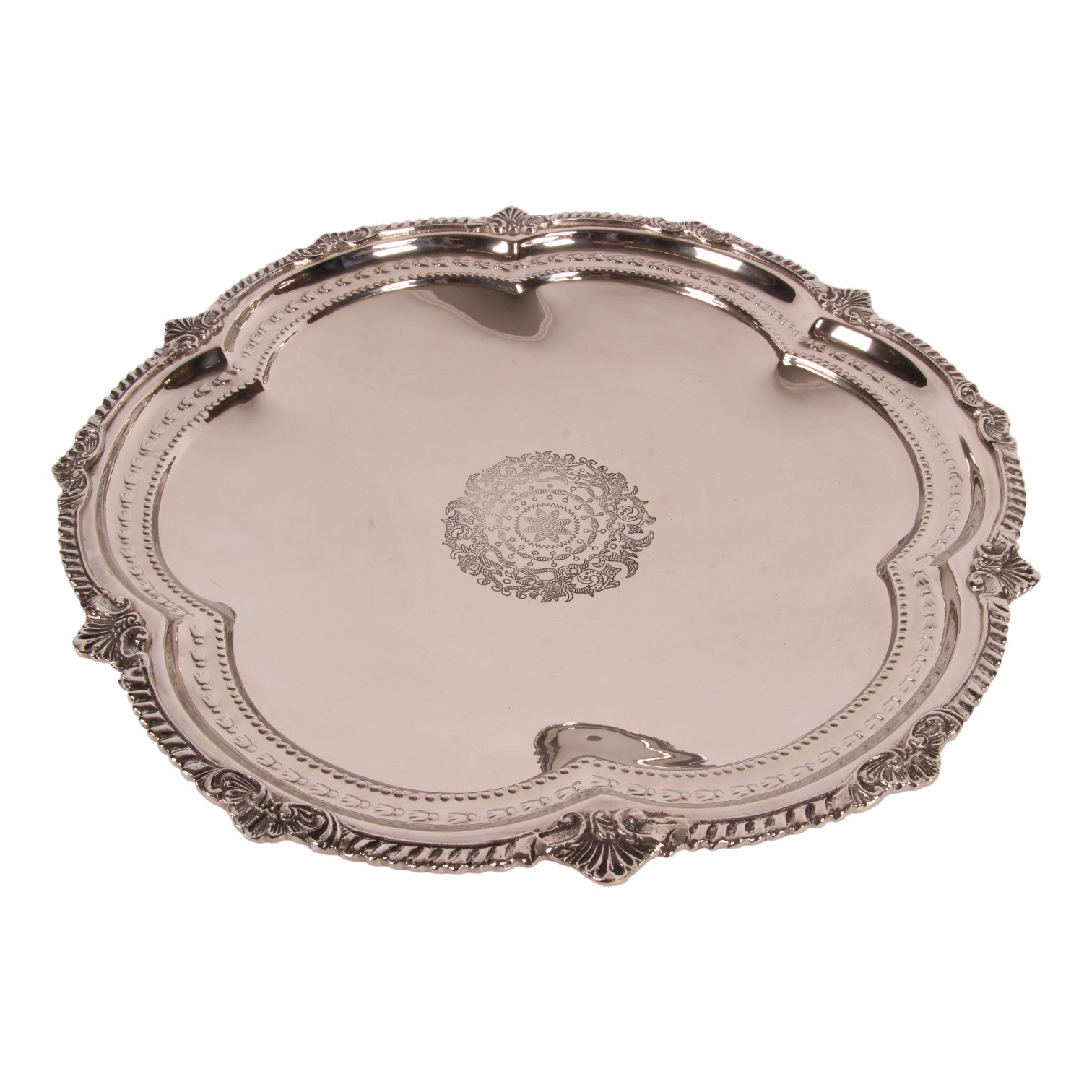 Schaal op Voet 45 cm - Zilver - Koper