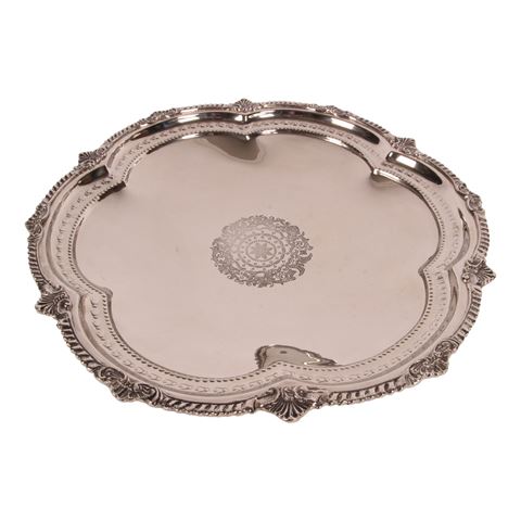 Schaal op Voet 45 cm - Zilver - Koper