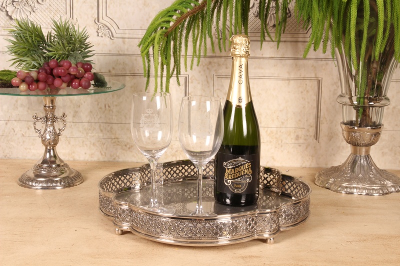 Tray 26.5 cm - Silver - Brass