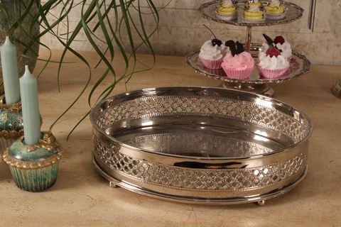 Dienblad 30 cm - Zilver - Koper