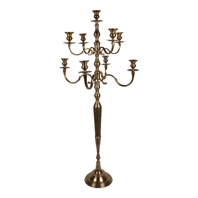 9-Arms Kandelaar 182 cm - Goud - Aluminium