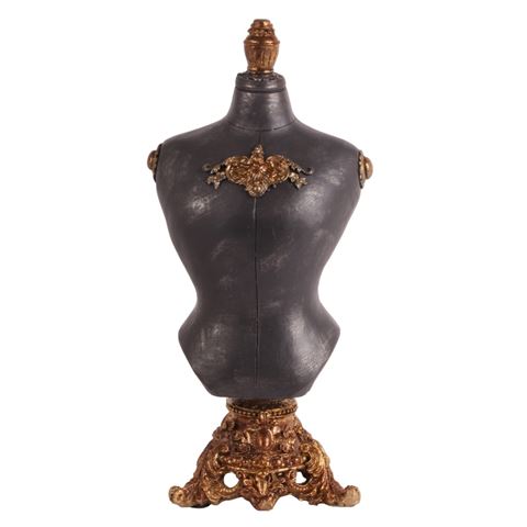 Mannequin Torso op Voet 45 cm - Zwart - Resin