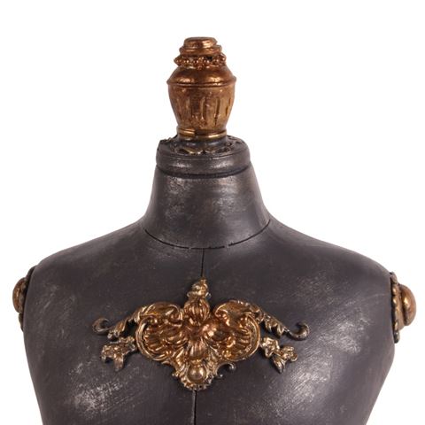 Mannequin Torso op Voet 45 cm - Zwart - Resin