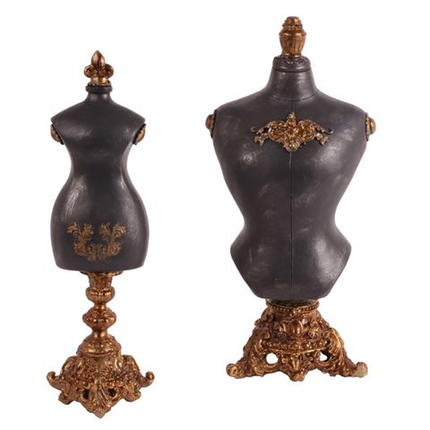 Mannequin Torso op Voet 45 cm - Zwart - Resin
