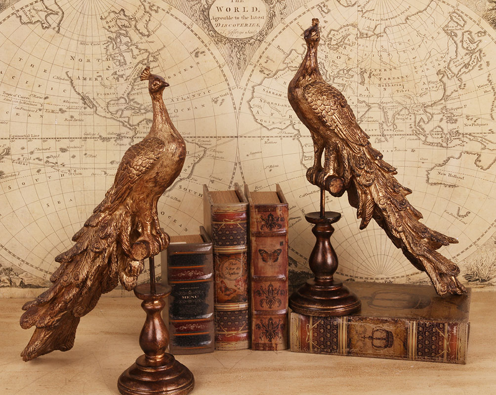 Pauw op Voet ASS/2 41 cm - Goud - Resin