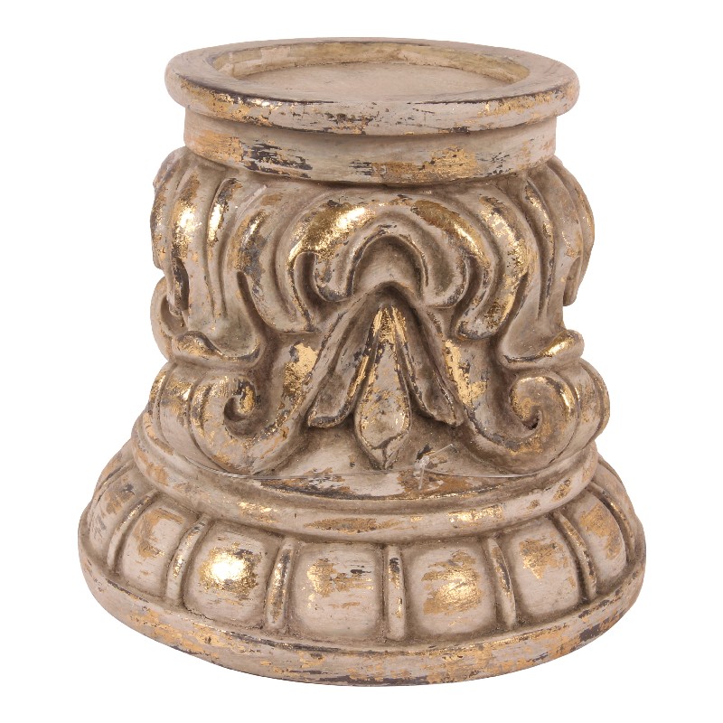 Kandelaar Barok 14 cm - Bruin - Resin