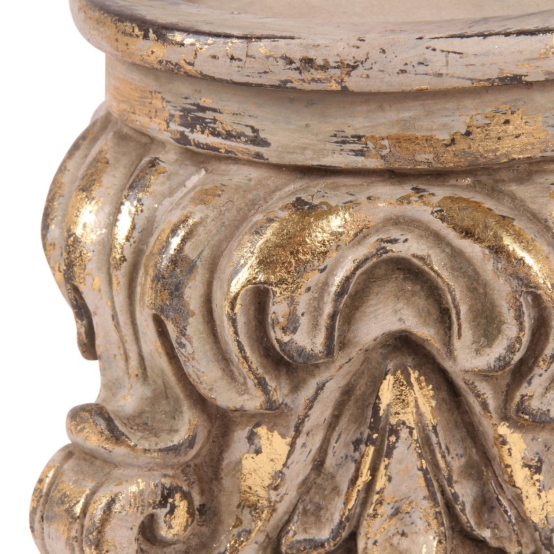 Kandelaar Barok 14 cm - Bruin - Resin