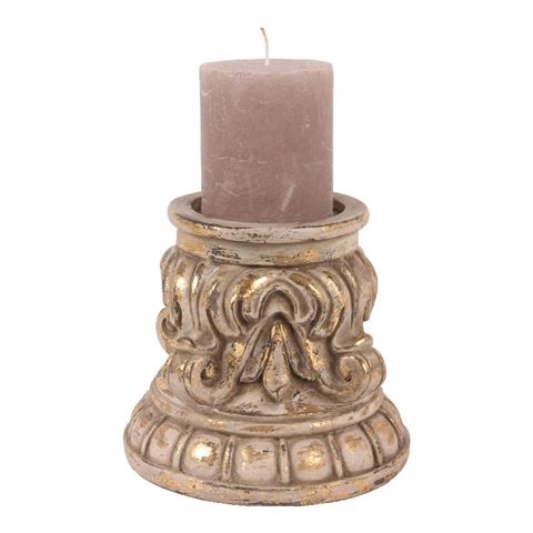 Kandelaar Barok 14 cm - Bruin - Resin