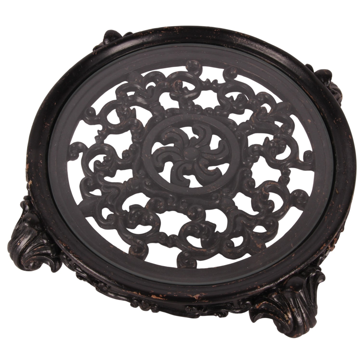 Decoratief Plateau Rond 29 cm - Zwart - Resin