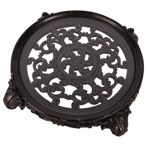 Decoratief Plateau Rond 29 cm - Zwart - Resin