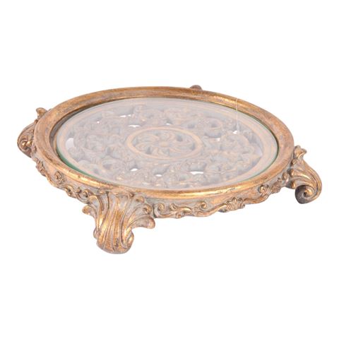 Decoratief Plateau Rond 29 cm - Goud - Resin