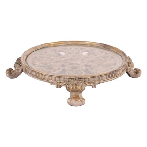 Decoratief Plateau Rond 35 cm - Bruin - Resin