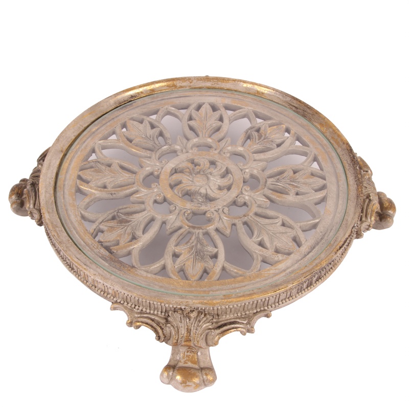 Decoratief Plateau Rond 35 cm - Bruin - Resin