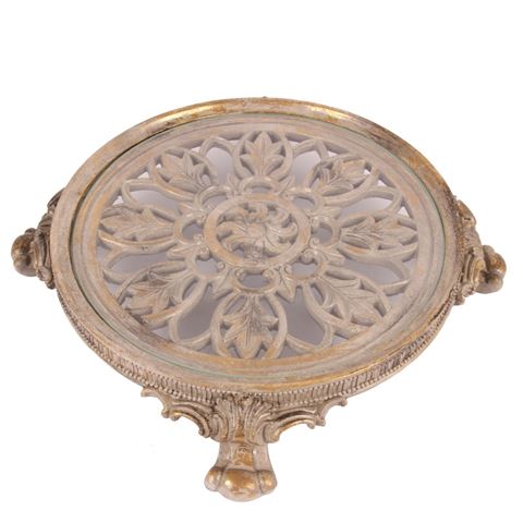 Decoratief Plateau Rond 35 cm - Bruin - Resin