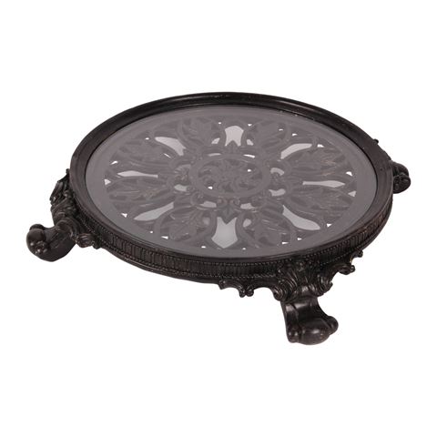 Decoratief Plateau Rond 35 cm - Zwart - Resin