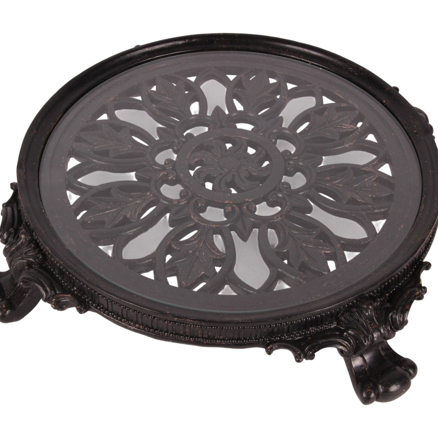 Decoratief Plateau Rond 35 cm - Zwart - Resin