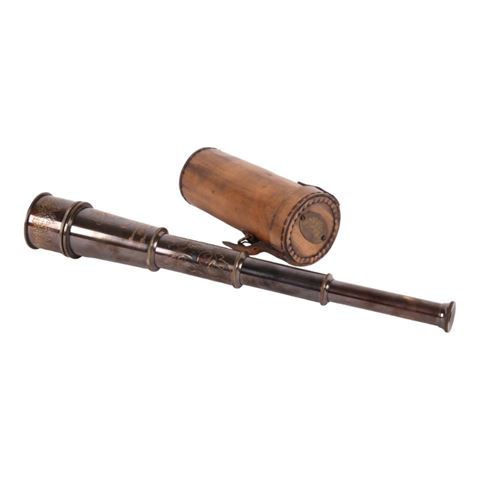 Nautical telescope wood & brass 40 cm