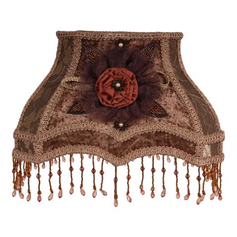 Lampenkap 31 cm - Barok - Bruin - Stof