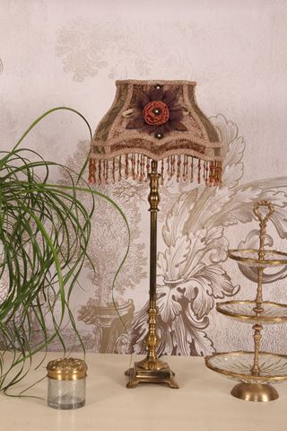 Lampenkap 31 cm - Barok - Bruin - Stof