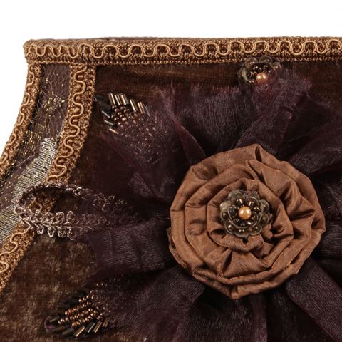 Lampenkap 31 cm - Barok - Bruin - Stof