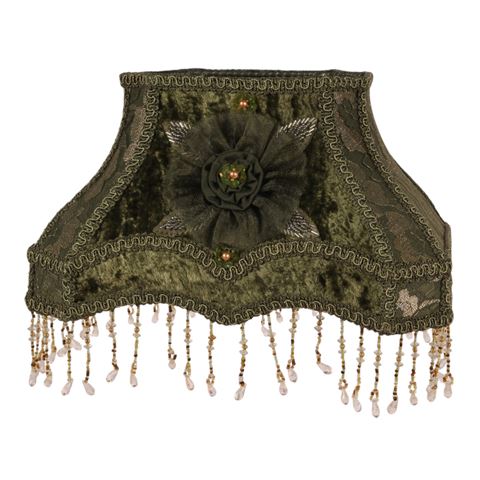 Lampenkap 31 cm - Barok - Groen - Stof