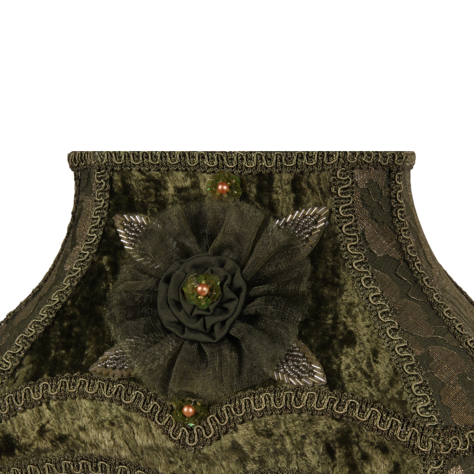 Lampenkap 31 cm - Barok - Groen - Stof