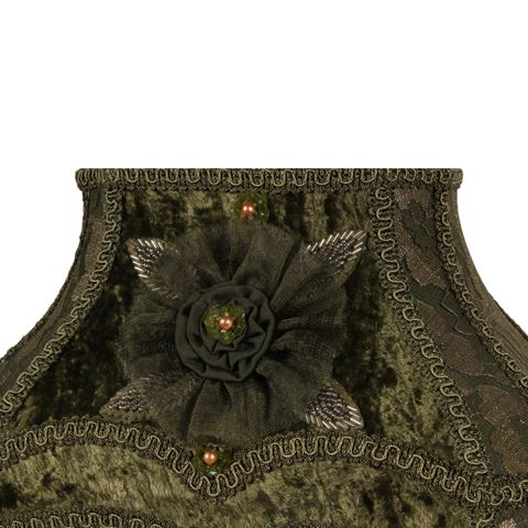 Lampenkap 31 cm - Barok - Groen - Stof