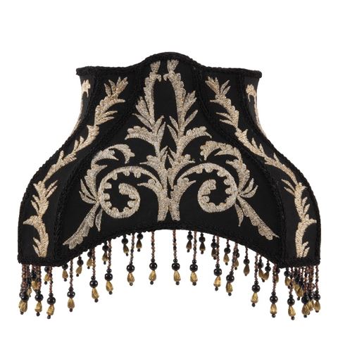 Lampshade Victorian Rectangle 30 cm - Black - Fabric