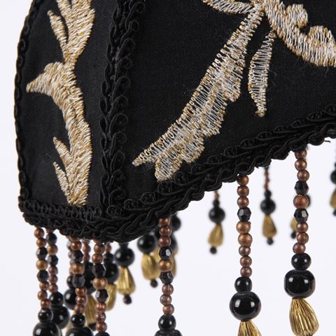 Lampshade Victorian Rectangle 30 cm - Black - Fabric