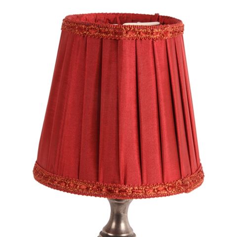 Lampshade Victorian Clip-On 12 cm - Red - Fabric