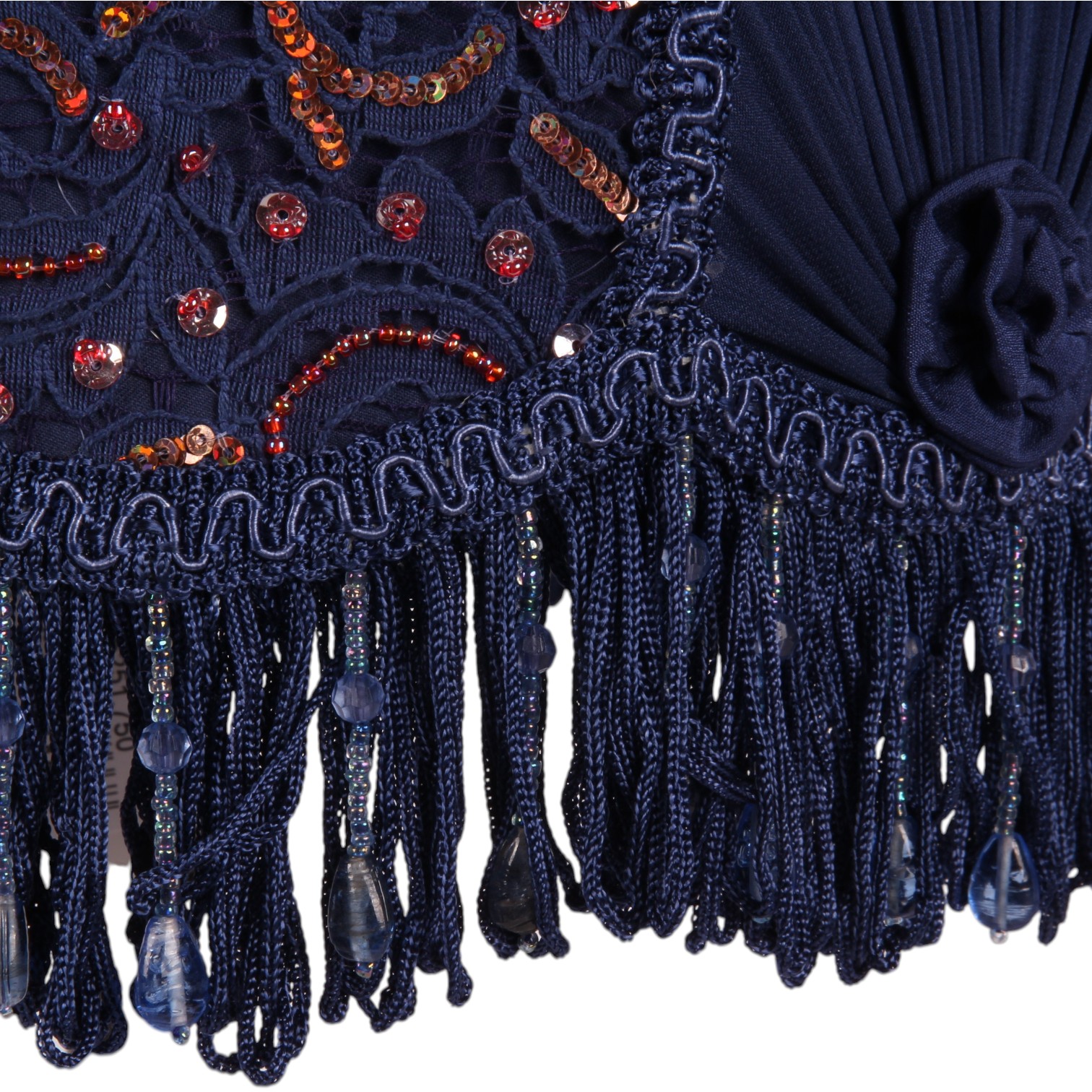 Lampenkap 14 cm - Barok - Blauw - Stof