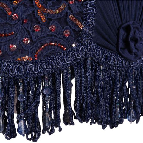 Lampenkap 14 cm - Barok - Blauw - Stof