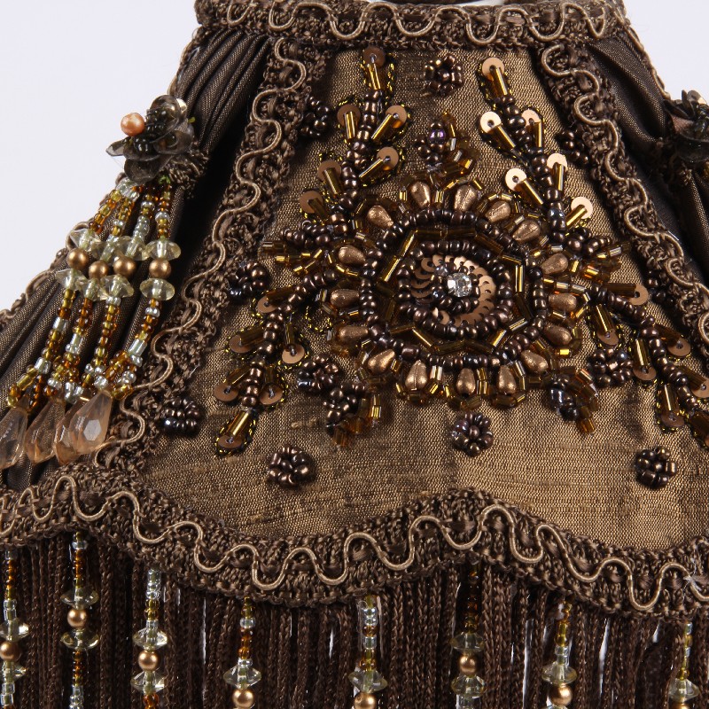 Lampshade 19 cm - Clip-On - Brown - Fabric