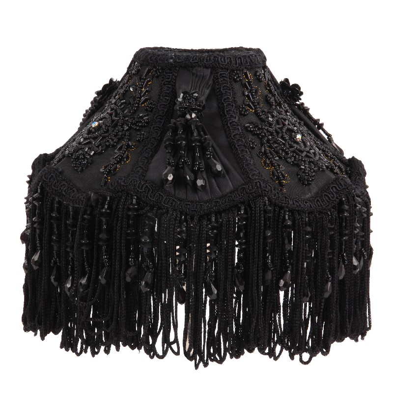 Lampenkap 19 cm - Klem - Zwart - Stof