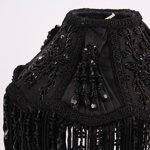 Lampenkap Victorian 19 cm - Klem - Zwart - Stof