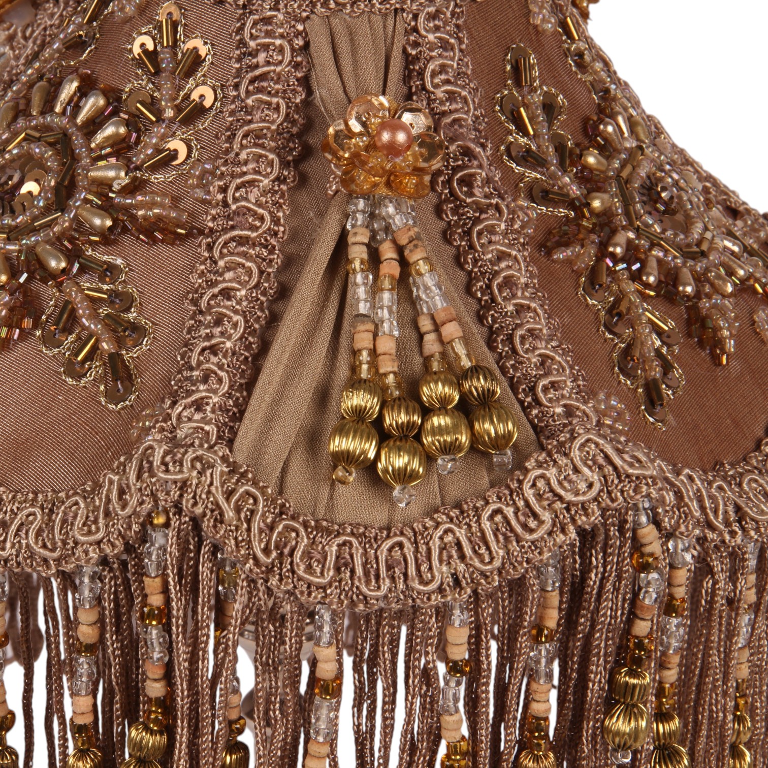 Lampshade 19 cm - Clip-On - Brown - Fabric